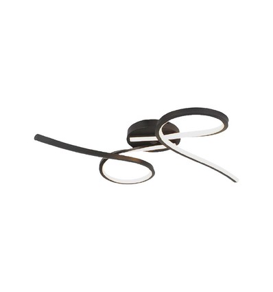 24W LED designer plafondlamp - 2560lm, 3000K, zwart, 360 graden lichtstraling