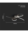24W LED designer plafondlamp - 2560lm, 3000K, zwart, 360 graden lichtstraling