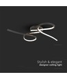 24W LED designer plafondlamp - 2560lm, 3000K, zwart, 360 graden lichtstraling
