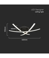 20W LED designer plafondlamp - 3 gekruiste buizen, 105lm/W, zwarte afwerking, 3000K