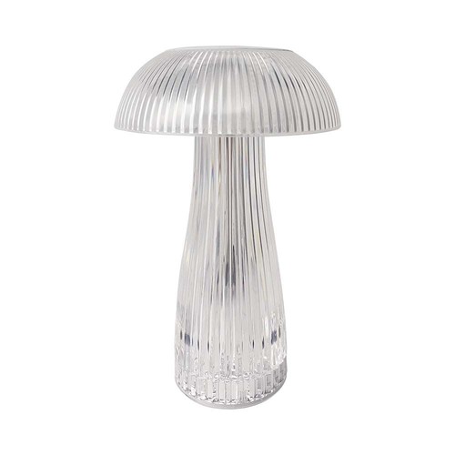 1W oplaadbare LED tafellamp - Touch dimbaar, 3-in-1 CCT, transparant, Ø16 x 25 cm