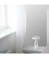 1W oplaadbare LED tafellamp - Touch dimbaar, 3-in-1 CCT, transparant, Ø16 x 25 cm