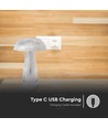 1W oplaadbare LED tafellamp - Touch dimbaar, 3-in-1 CCT, transparant, Ø16 x 25 cm