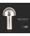 V-Tac oplaadbare 3-in-1 tafellamp - Champagne/Goud, IP20, touch dimbaar