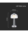 LED tafellamp - 1800mAh batterij, 13,5x26,5cm, 3-in-1, chromen behuizing