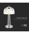 LED tafellamp - 1800mAh batterij, 13,5x26,5cm, 3-in-1, chromen behuizing