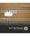 LED tafellamp - 1800mAh batterij, 13,5x26,5cm, 3-in-1, chromen behuizing
