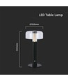 LED Tafellamp - 1800mAh Batterij, Ø150x300, 3000K, Zwarte Behuizing