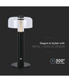 LED Tafellamp - 1800mAh Batterij, Ø150x300, 3000K, Zwarte Behuizing