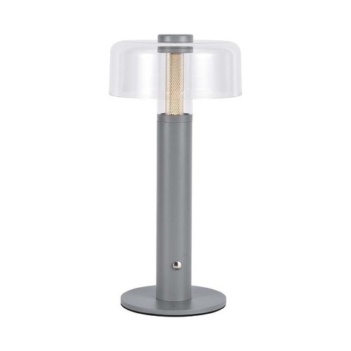 1W oplaadbare LED tafellamp - Touch dimbaar, 1800mAh batterij, 3000K, grijs, incl. USB-C kabel