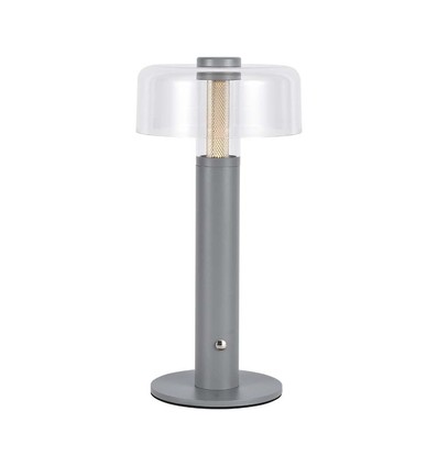 1W oplaadbare LED tafellamp - Touch dimbaar, 1800mAh batterij, 3000K, grijs, incl. USB-C kabel