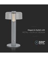 1W oplaadbare LED tafellamp - Touch dimbaar, 1800mAh batterij, 3000K, grijs, incl. USB-C kabel