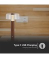 1W oplaadbare LED tafellamp, zandbruin - Touch dimbaar, 3000K, USB-C, 150x300mm