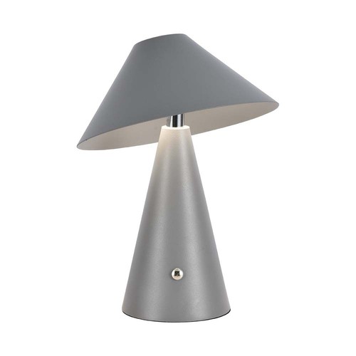3W oplaadbare LED tafellamp, CCT - Grijs, touch dimbaar, USB-C, metaal, 200lm