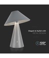 3W oplaadbare LED tafellamp, CCT - Grijs, touch dimbaar, USB-C, metaal, 200lm