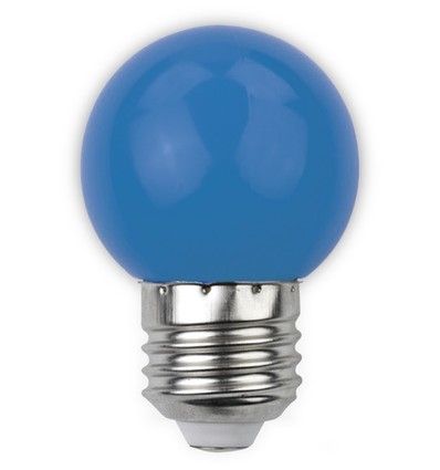 1W Gekleurde LED kroonlamp - Blauw, mat, E27