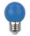 1W Gekleurde LED kroonlamp - Blauw, mat, E27