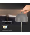 V-Tac Oplaadbare tafellamp 3-in-1 - CCT, grijs, IP20, touch dimbaar