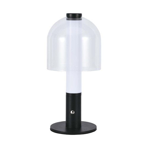 2W LED tafellamp, oplaadbaar - Touch dimbaar, 3-in-1 CCT, zwart, USB, incl. batterij
