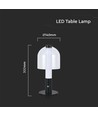 2W LED tafellamp, oplaadbaar - Touch dimbaar, 3-in-1 CCT, zwart, USB, incl. batterij