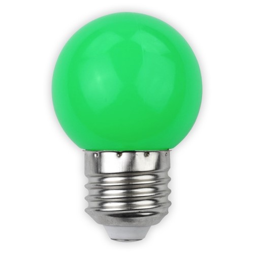 E27 1W LED kogellamp - Groen, mat