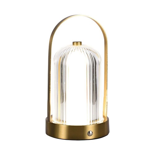 1W oplaadbare LED tafellamp, touch dimbaar - 3-in-1 CCT, French Gold, 1800mAh batterij, hoogte 19cm