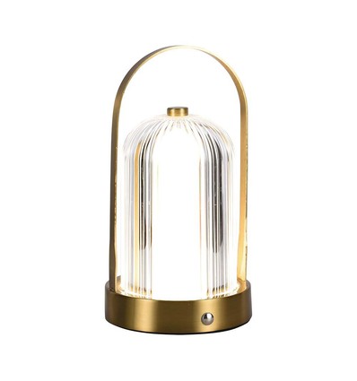 1W oplaadbare LED tafellamp, touch dimbaar - 3-in-1 CCT, French Gold, 1800mAh batterij, hoogte 19cm