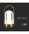 1W oplaadbare LED tafellamp, touch dimbaar - 3-in-1 CCT, French Gold, 1800mAh batterij, hoogte 19cm
