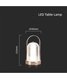1W oplaadbare LED tafellamp, antiek brons - 3-in-1 CCT, dimbaar, 5V, 1800mAh batterij, hoogte 19cm