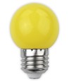 E27 1W LED kogellamp - Geel, mat