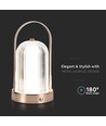 1W oplaadbare LED tafellamp, antiek brons - 3-in-1 CCT, dimbaar, 5V, 1800mAh batterij, hoogte 19cm