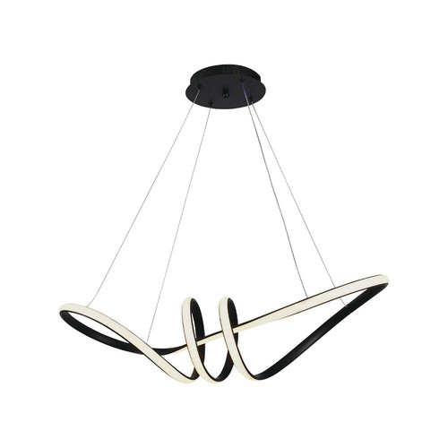 72cm 24W decoratieve LED pendellamp - Zwart, 3240lm, 3000K, IP20, incl. lichtbron