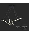 72cm 24W decoratieve LED pendellamp - Zwart, 3240lm, 3000K, IP20, incl. lichtbron