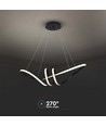 72cm 24W decoratieve LED pendellamp - Zwart, 3240lm, 3000K, IP20, incl. lichtbron