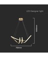 24W decoratieve LED pendellamp - L720x300mm, 3240lm, 3000K, zwart, IP20