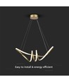 24W decoratieve LED pendellamp - L720x300mm, 3240lm, 3000K, zwart, IP20