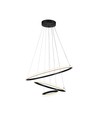 32W LED pendellamp met 3 ringen - Zwart, 3000K, 600x400x200mm, decoratieve plafondlamp