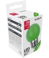 E27 1W LED kogellamp - Groen, mat