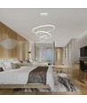 32W LED pendellamp, 3 ringen - Ø60+40+20cm, 3880lm, 3000K, witte afwerking