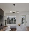 18W LED pendellamp, viool design - 700x250mm, 3000K, zwart, decoratieve plafondlamp
