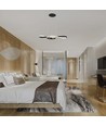 18W LED pendellamp, viool design - 700x250mm, 3000K, zwart, decoratieve plafondlamp