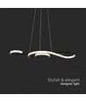 18W LED pendellamp, viool design - 700x250mm, 3000K, zwart, decoratieve plafondlamp