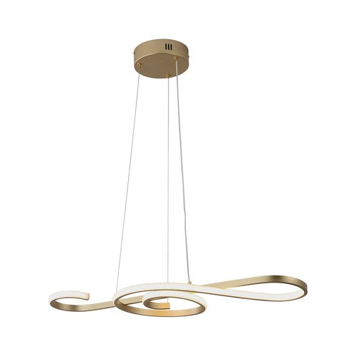 18W decoratieve LED pendellamp - L700x250mm, goud, viool-vormig, 3000K