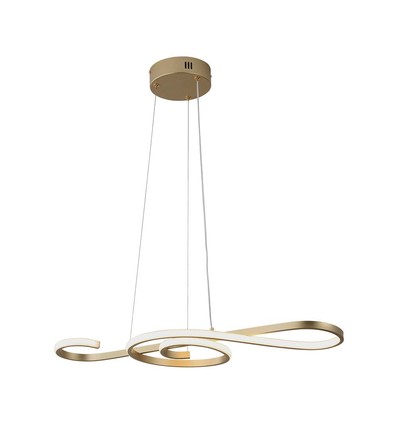 18W decoratieve LED pendellamp - L700x250mm, goud, viool-vormig, 3000K
