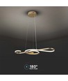 18W decoratieve LED pendellamp - L700x250mm, goud, viool-vormig, 3000K