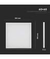 60x60 LED paneel, 36W - 110lm/W, 2-in-1 inbouw of opbouw, witte rand