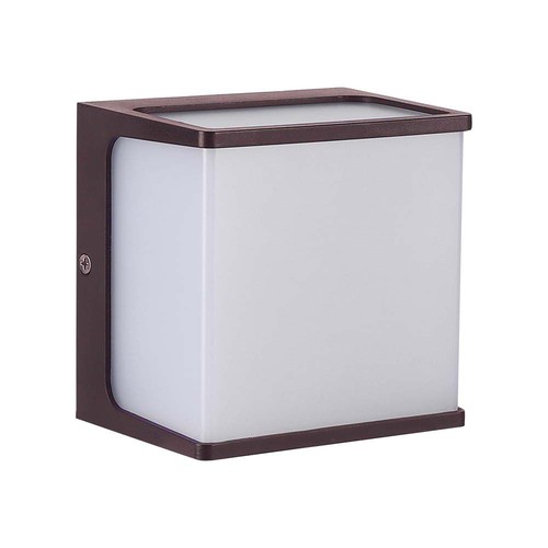 8W LED wandlamp - IP65, bruin, vierkant, incl. lichtbron