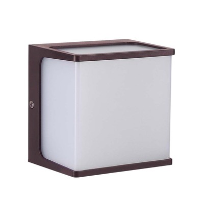 8W LED wandlamp - IP65, bruine behuizing, 4000K, 800lm, 120x120x92mm
