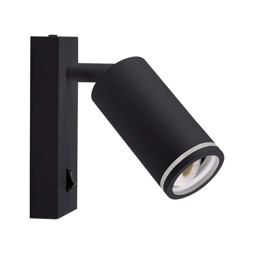 Wandgemonteerde GU10 spotlamp - zwarte behuizing