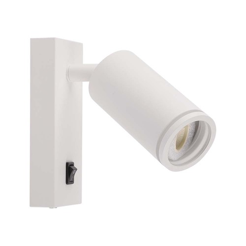 GU10 wandlamp met schakelaar - Wit, aluminium, zonder lichtbron